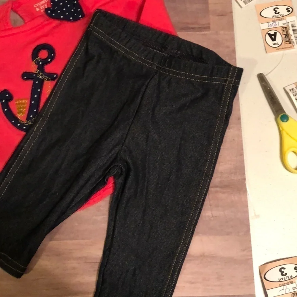 Crown & Ivy (new)Shirt / navy pants. NWOT Sz 12-24